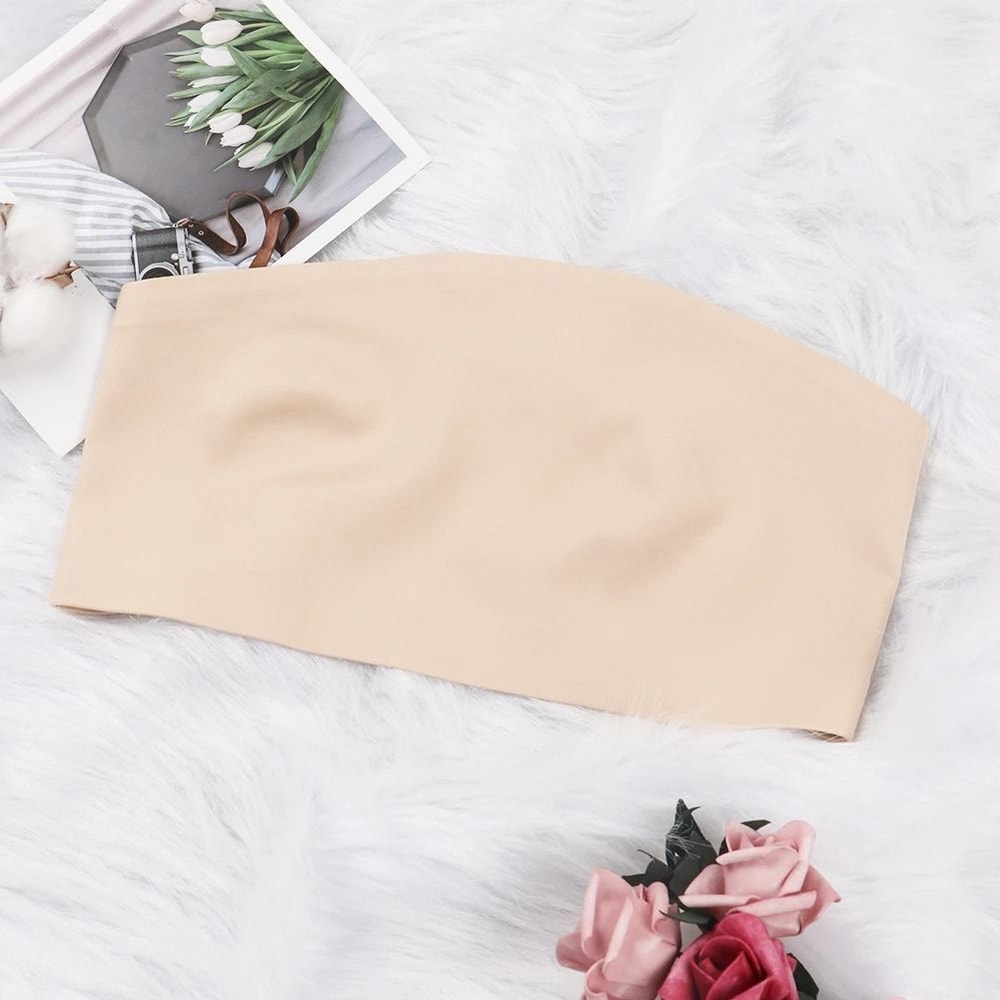 Varsbaby Women Tube Strapless Bra Chest Wrap Bandeau Unlined Seamless Underwear 5