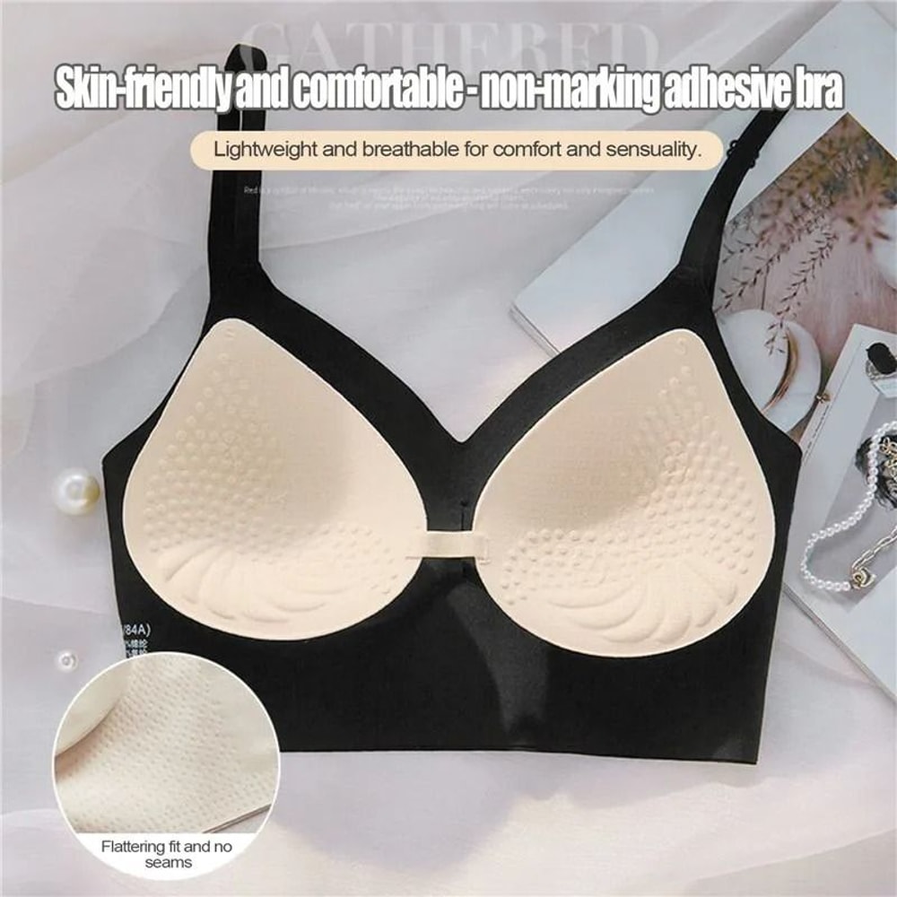 2025 Women Seamless Backless Bra Invisible Push Up Deep U Plunge Brassiere 3