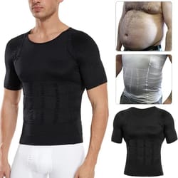 men slimming body shaper compression shirt gynecomastia slim shapewear