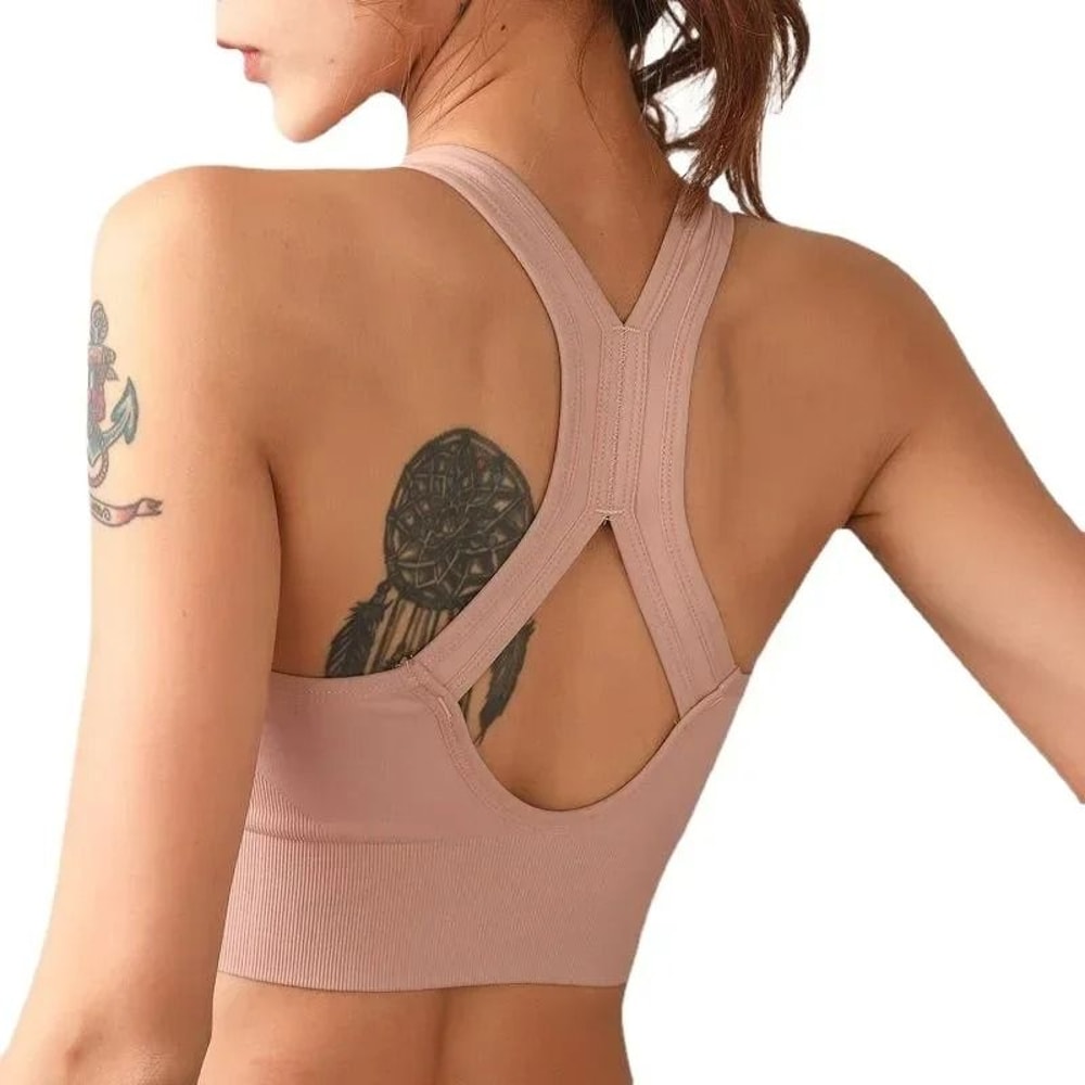 CZGUKE Running Fitness Front Zipper Shockproof Sports Bra 1