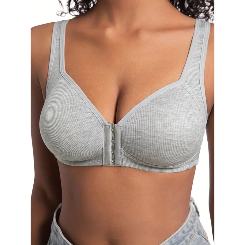Womens Front Closure WireFree Full Coverage Bra For AllDay Comfort 10