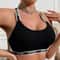 Letter Decor Sexy Ribbed Bra Breathable Athletic Camisole Vest 0