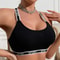 Letter Decor Sexy Ribbed Bra Breathable Athletic Camisole Vest 0