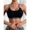 Letter Decor Sexy Ribbed Bra Breathable Athletic Camisole Vest 5