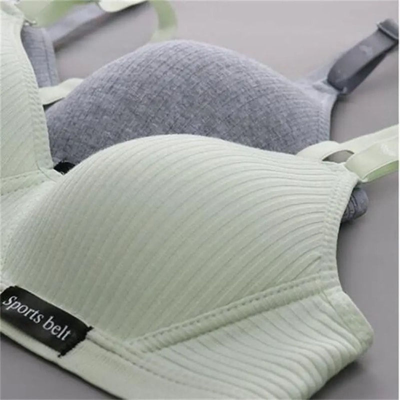 New Simple Cotton Student Bra Underwear Comfortable Sleep Sports Vest 2