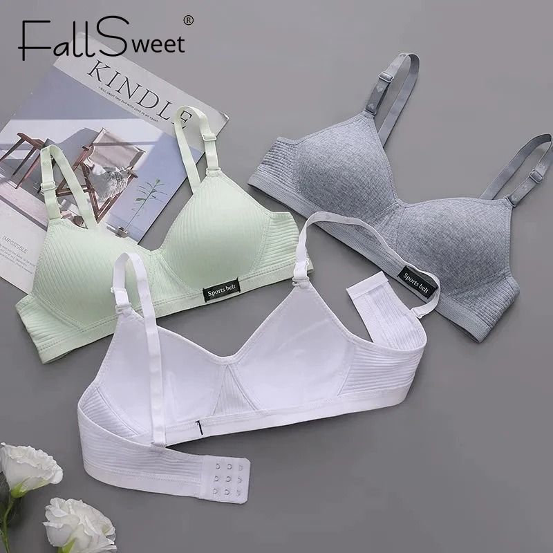 FallSweet Cotton Wireless Bra Seamless VShaped Gathering Underwear 3