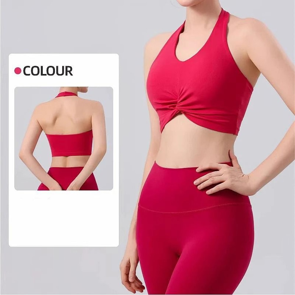 Sexy Hanging Neck Sports Bra Quick Dry Beauty Back Fitness Vest 4