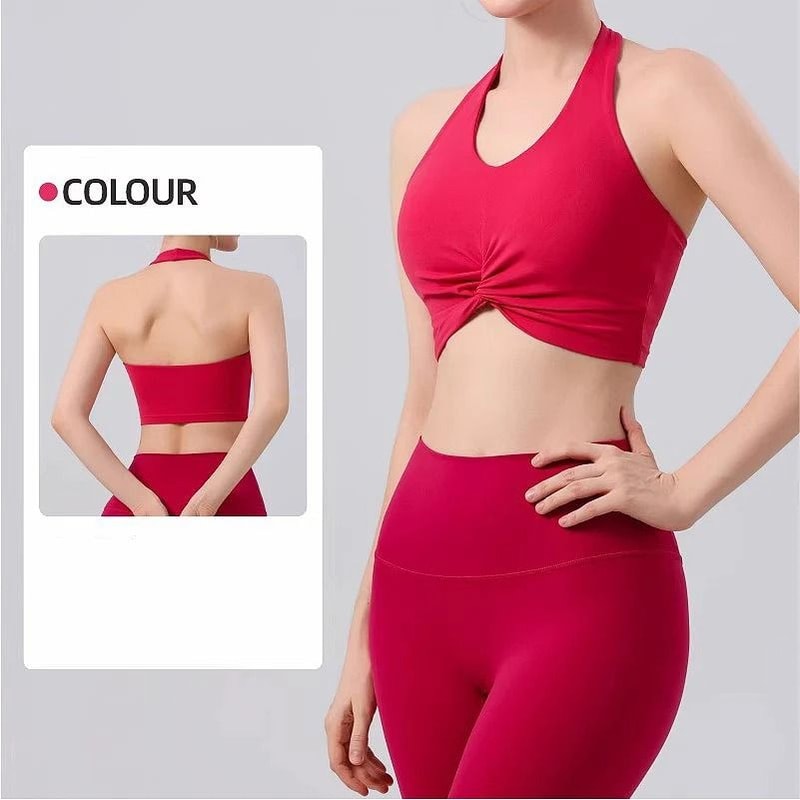 Sexy Hanging Neck Sports Bra Quick Dry Beauty Back Fitness Vest 4