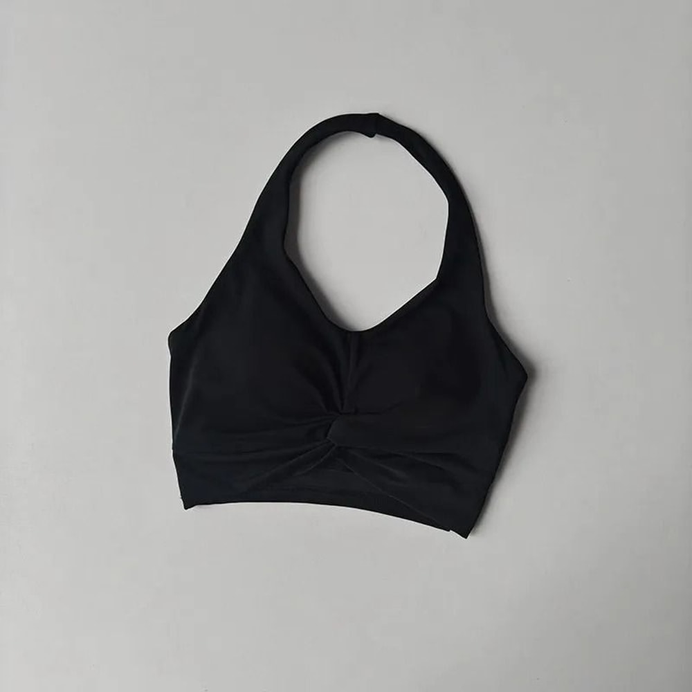Sexy Hanging Neck Sports Bra Quick Dry Beauty Back Fitness Vest 7