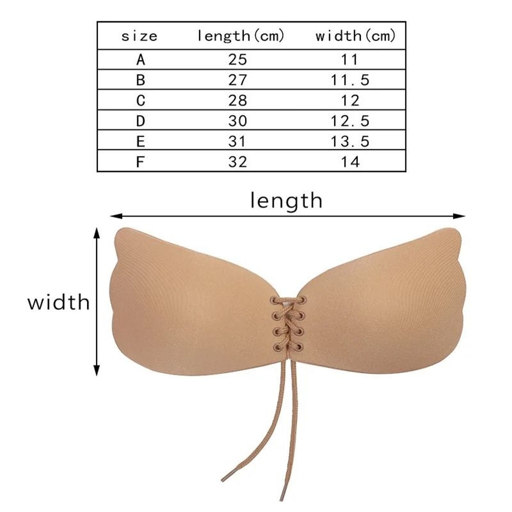 Seamless SelfAdhesive Fly Bra Strapless Invisible Silicone Push Up 5