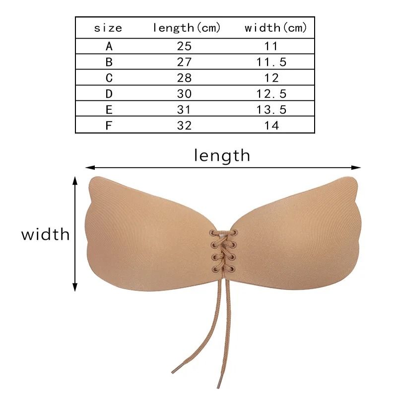 Seamless SelfAdhesive Fly Bra Strapless Invisible Silicone Push Up 5