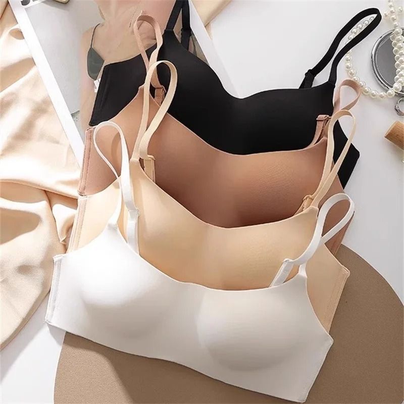 2PcsSet Seamless NonWire Bras Small Breast Tube Tops Sexy Lingerie 3