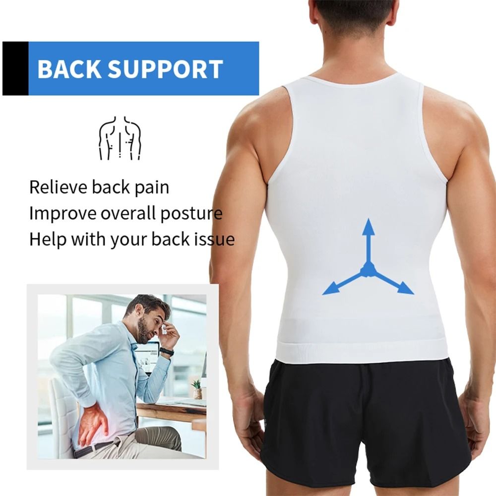Mens Body Shaper Slimming Shirt Compression Muscle Tank Top 3
