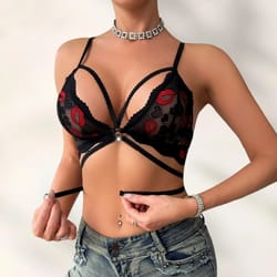 new style lip print sexy bra | wire-free party lingerie