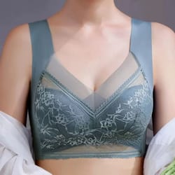 womens lace plus size seamless comfort bra | anti-sagging & breathable ice silk