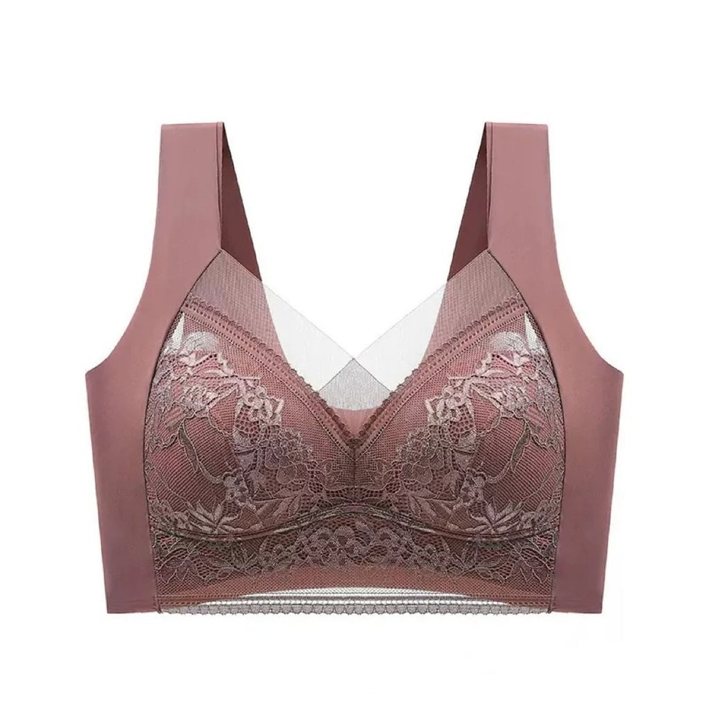 Womens Lace Plus Size Seamless Comfort Bra AntiSagging Breathable Ice Silk 10