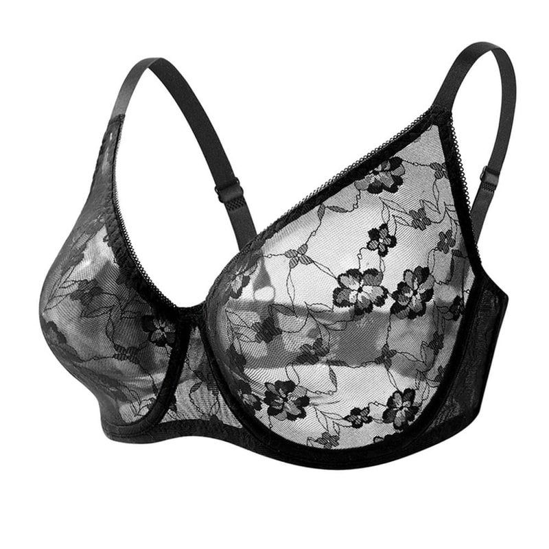 Sexy Womens Lace Sheer Brassiere Plus Size Underwire Lingerie 7