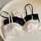 French Satin Seashell Cup Lace Bra Sexy Underwire Half Cup Lingerie 5