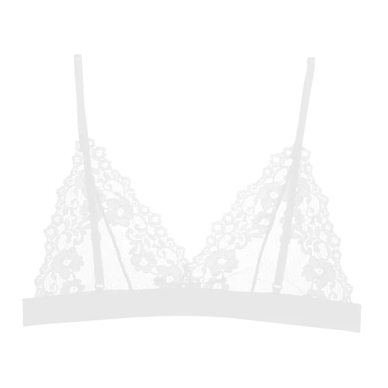 Sexy Flower Lace Ultrathin Bra Transparent Hollow Out Bralette 8