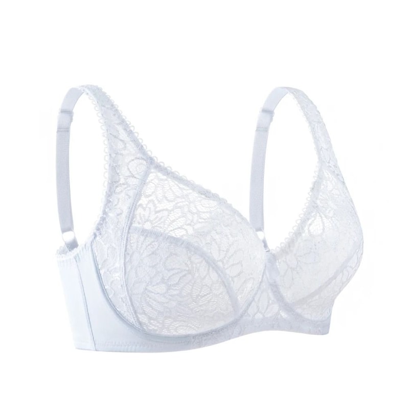 Womens UltraThin Perspective Deep V Lace Sheer Plus Size Bra 12