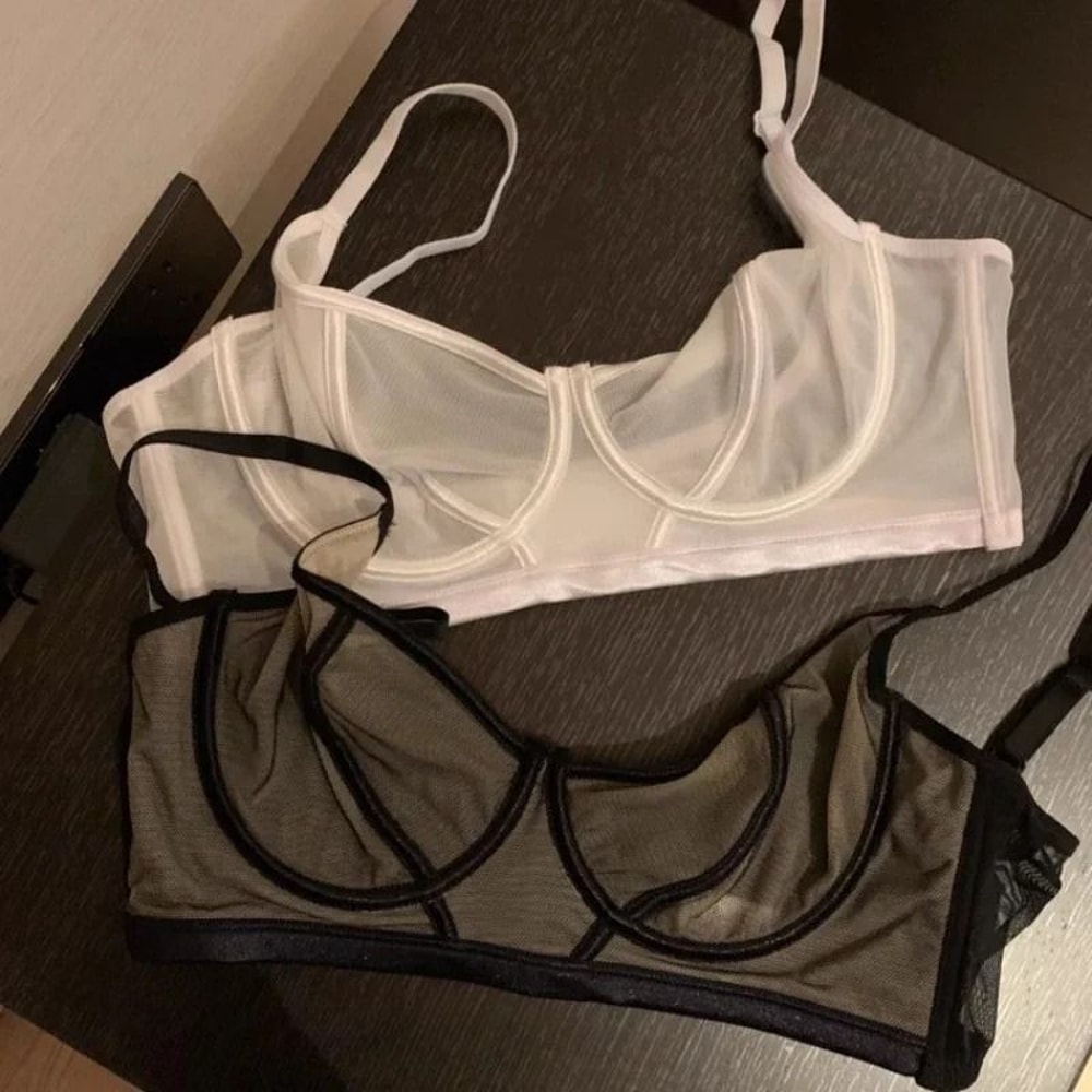 Transparent Ultra Thin Embroidered Lace Strapless Invisible Underwear 5