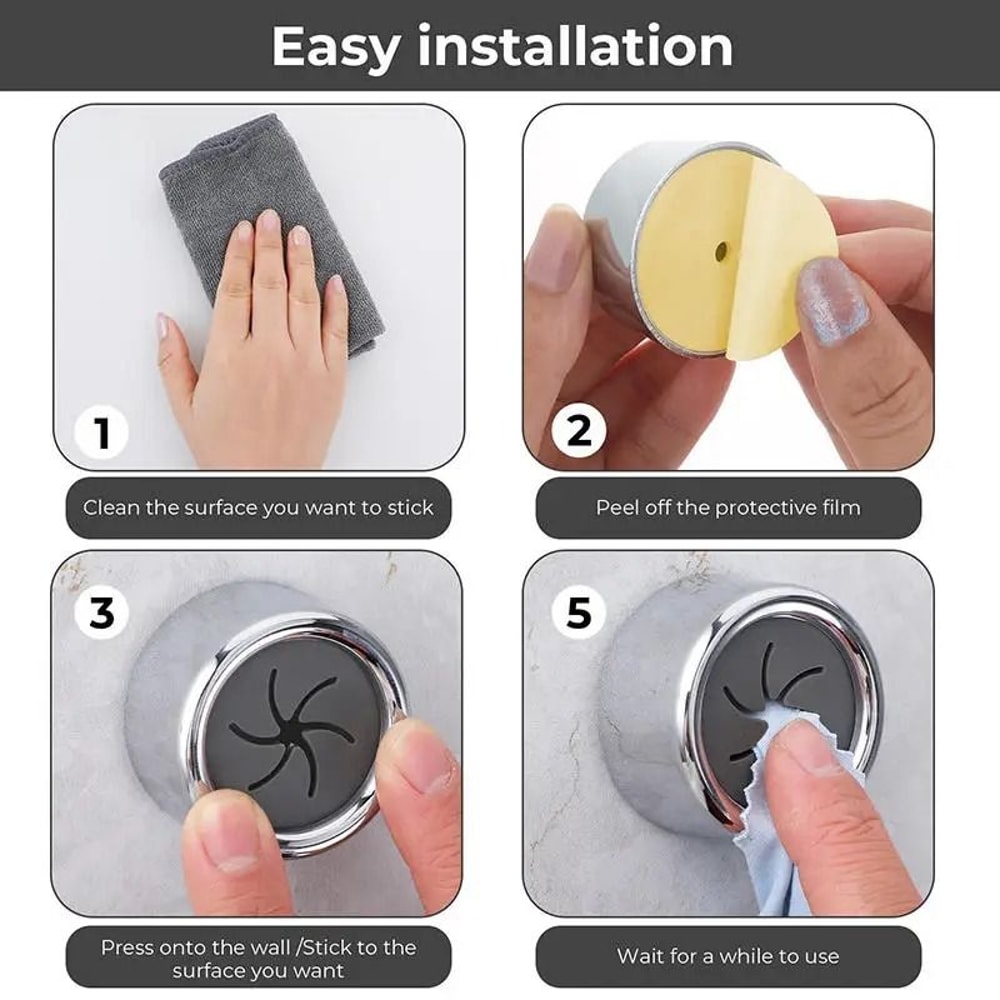 Non Punching Towel Hook Dishcloth Holder Wall Hanging Storage Rack 3