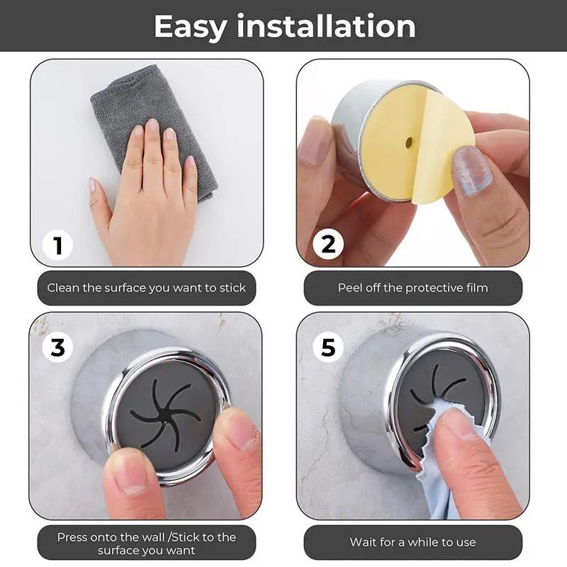 Non Punching Towel Hook Dishcloth Holder Wall Hanging Storage Rack 3