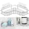 Stainless Steel Triangular Wall Mounted Adhesive Shower Storage Rack 0