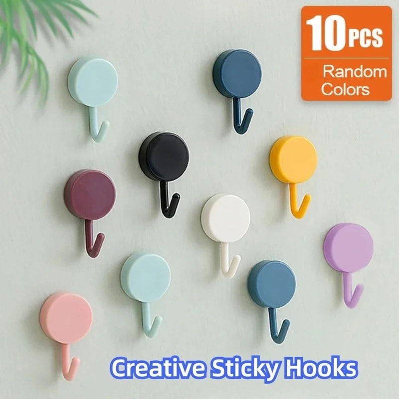 Self Adhesive Strong Wall Hooks For Coat Bag Kitchen Towel Hanger 0