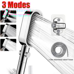 3 modes powerful handheld shower head anti-clogging and anti-limescale flexible bath head