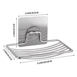 stainless steel wall mounted soap holder self adhesive sponge dish