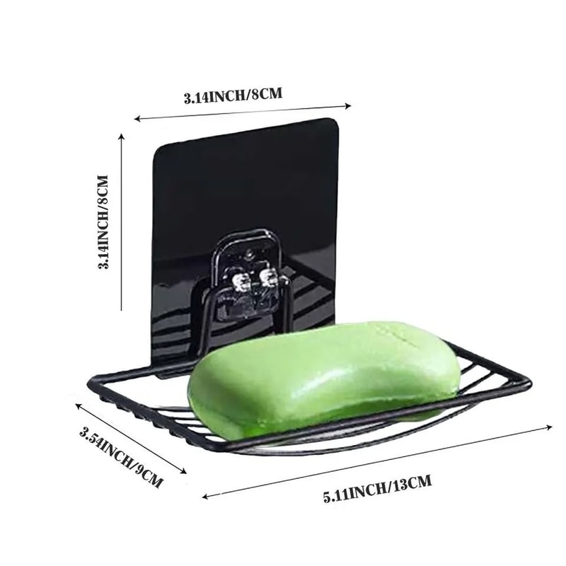 Stainless Steel Wall Mounted Soap Holder Self Adhesive Sponge Dish 1