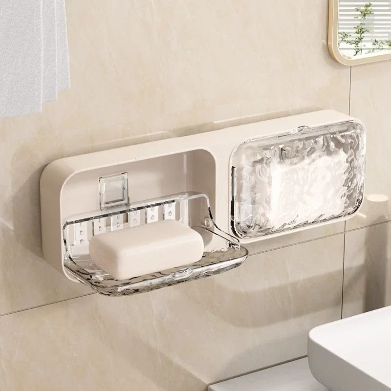 Bathroom Wall Mounted Soap Holder Double Drainage Soap Dish Organizer 9