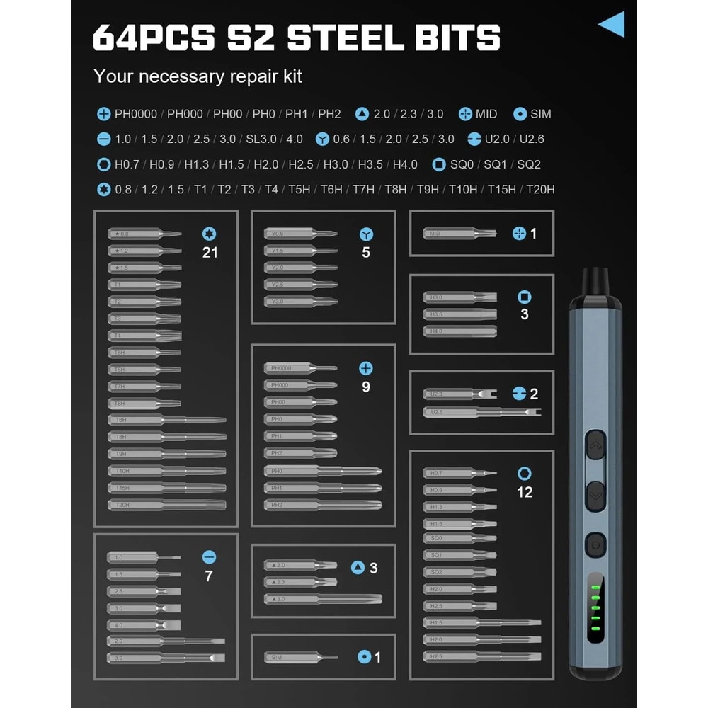 68 In 1 Precision Electric Screwdriver Set With 5 Torque Settings 1