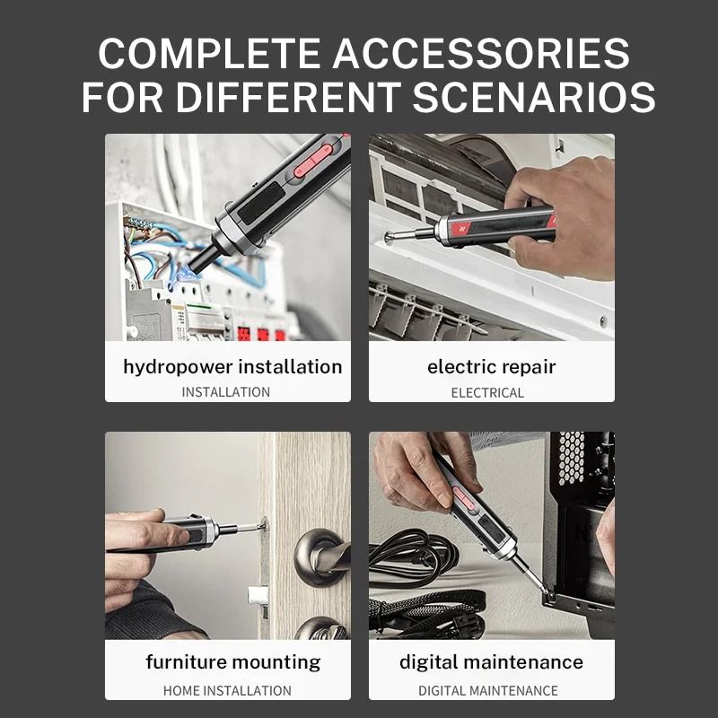 Precision Electric Screwdriver Rechargeable Mini MultiFunctional Power Tool Set 5