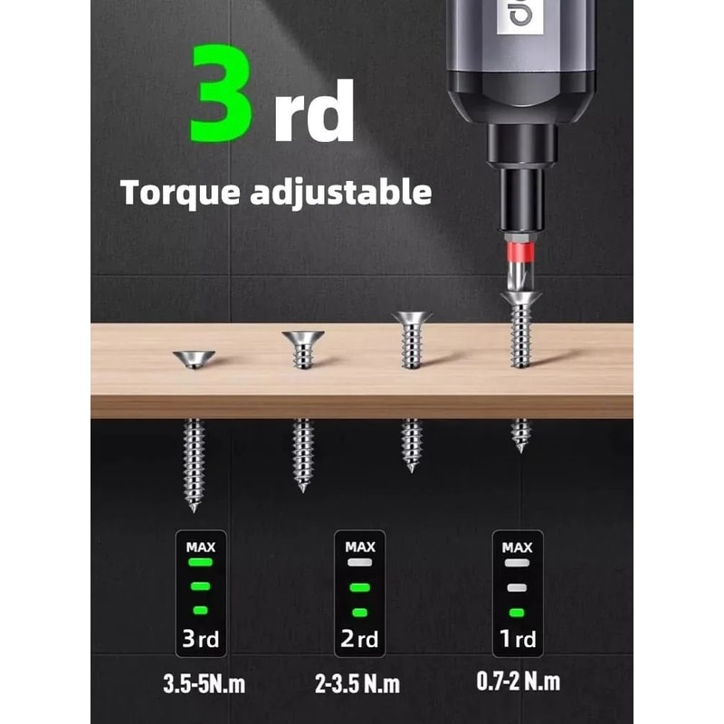 Deli 4V Mini Electric Screwdriver Set USB Rechargeable 2000mAh Power Tool 5