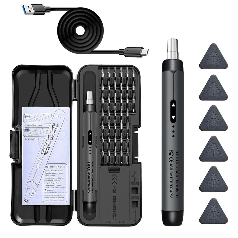 Precision Electric Screwdriver Set Rechargeable Mini Power Tool Kit For Electronics Repair 7