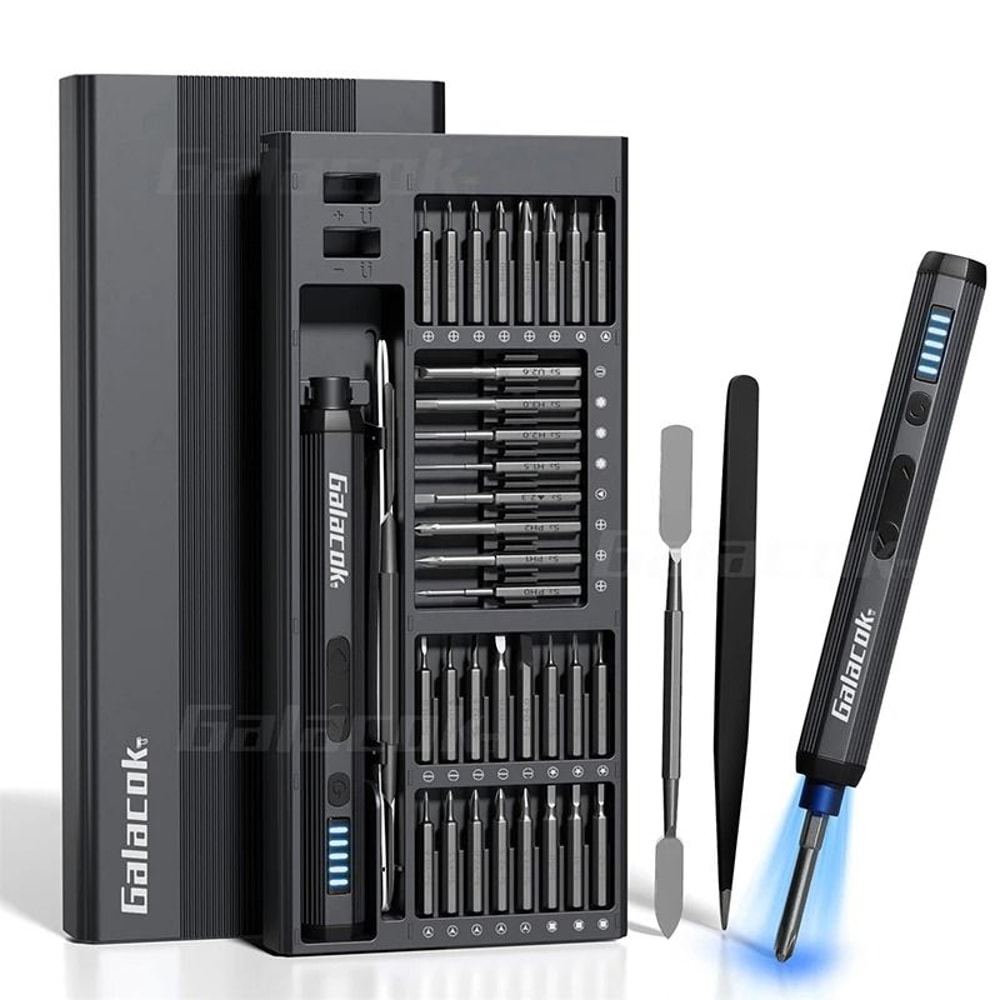 6876 IN 1 Precision Electric Screwdriver Set 5 Levels Adjustable With Fill Light 0