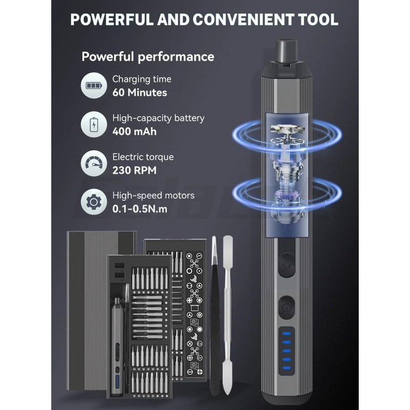 6876 IN 1 Precision Electric Screwdriver Set 5 Levels Adjustable With Fill Light 3