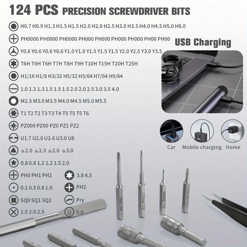 138 In 1 Precision Electric Screwdriver Set Magnetic Alloy Repair Tool Kit 5