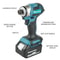 DTD173 Cordless Brushless Impact Driver 1800RPM 180Nm Electric Drill 2