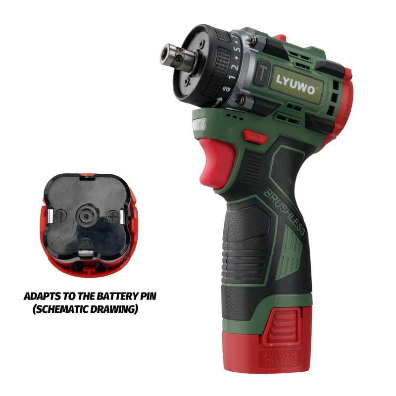 LYUWO Brushless Cordless Electric Screwdriver Kit DrillDriver 2in1 3