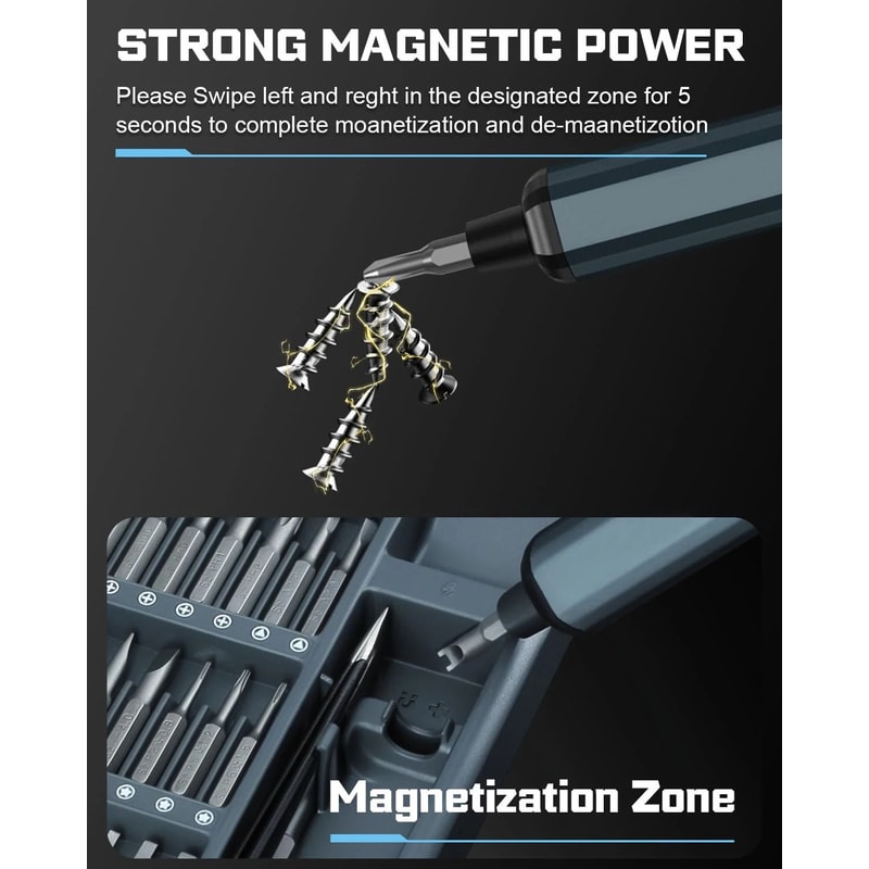 68 In 1 Precision Electric Screwdriver Set With 5 Torque Settings And Magnetic Bits 4