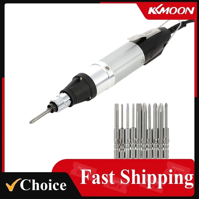 HighQuality DC Powered Electric Screwdriver With 10pcs Bits Stepless Speed Regulation 0