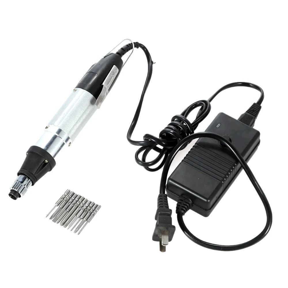 HighQuality DC Powered Electric Screwdriver With 10pcs Bits Stepless Speed Regulation 2