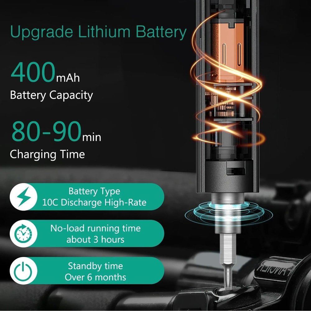 50in1 Precision Electric Screwdriver Set With 3Speed Torque Magnetic Bits 4