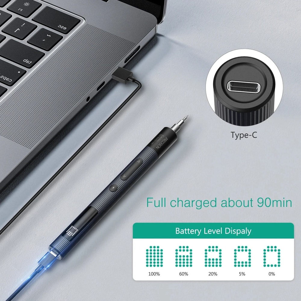 50in1 Precision Electric Screwdriver Set With 3Speed Torque Magnetic Bits 5