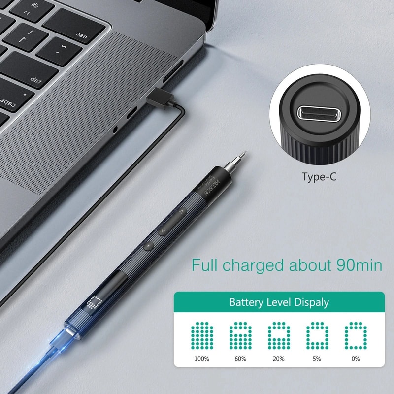 50in1 Precision Electric Screwdriver Set With 3Speed Torque Magnetic Bits 5