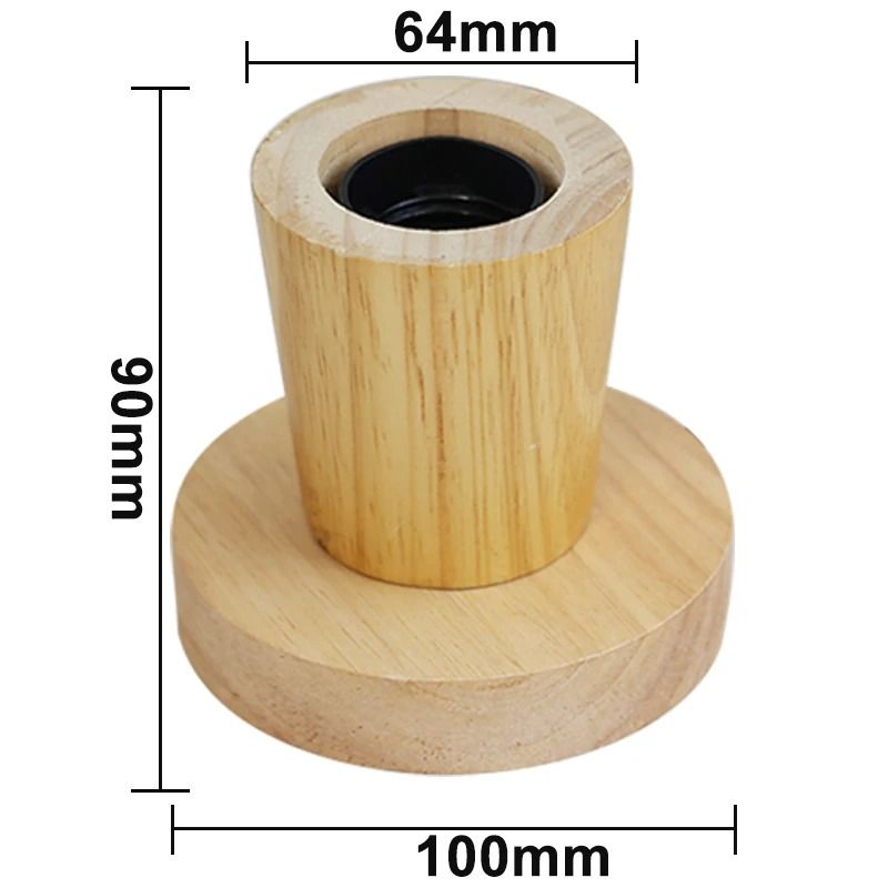 Retro Vintage Wood Table Lamp E27 Night Light Floor Decor 9