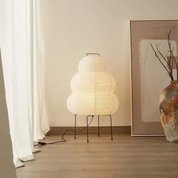 japanese design akari noguchi rice paper table lamp – handmade decorative desk light